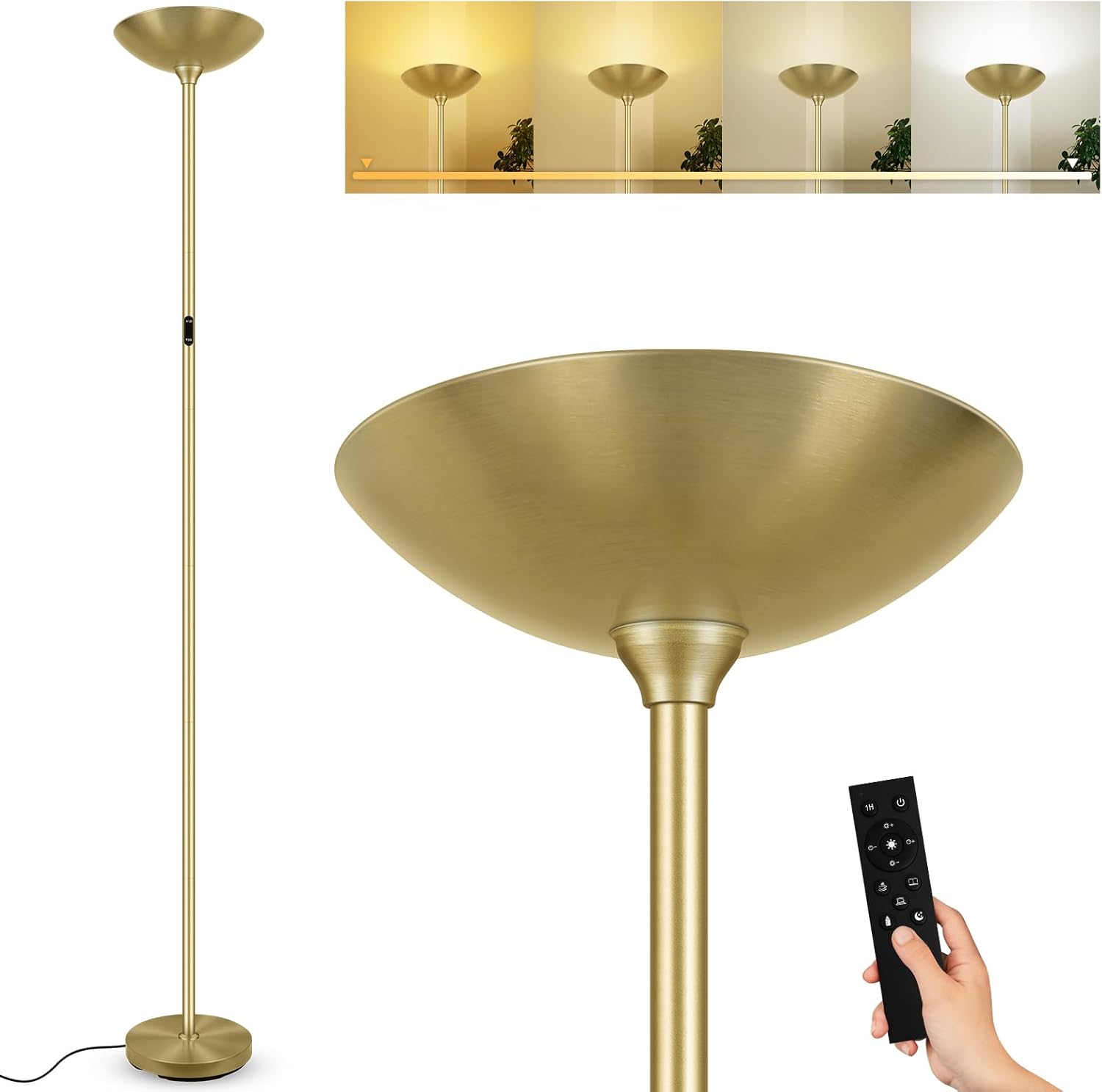 Stepless Dimmable Floor Lamp for Brightness & Color Control