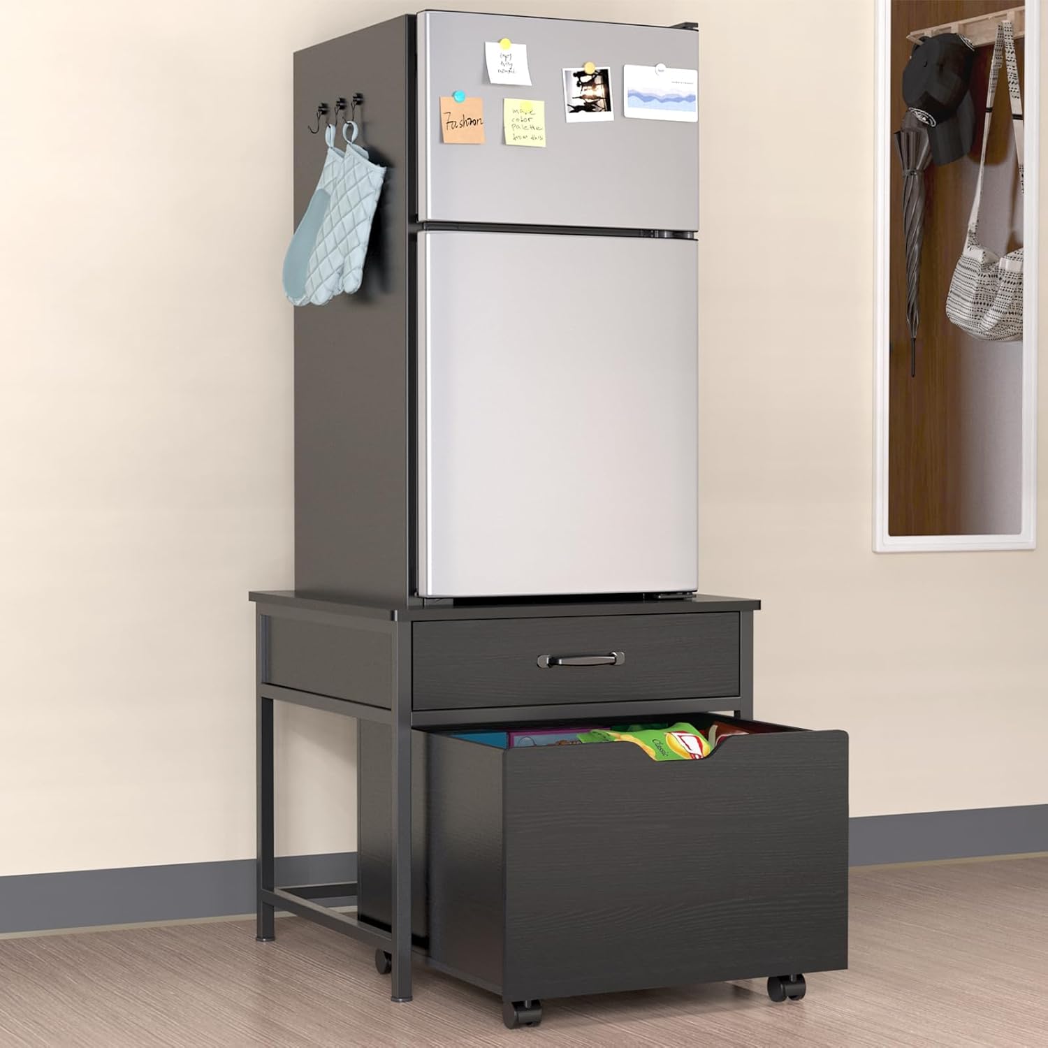 Space-Saving Mini Fridge Stand with 220LBS Capacity