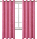 Pink Star Blackout Curtains Set of 2 Panels 52 x 72 in - Kids Room