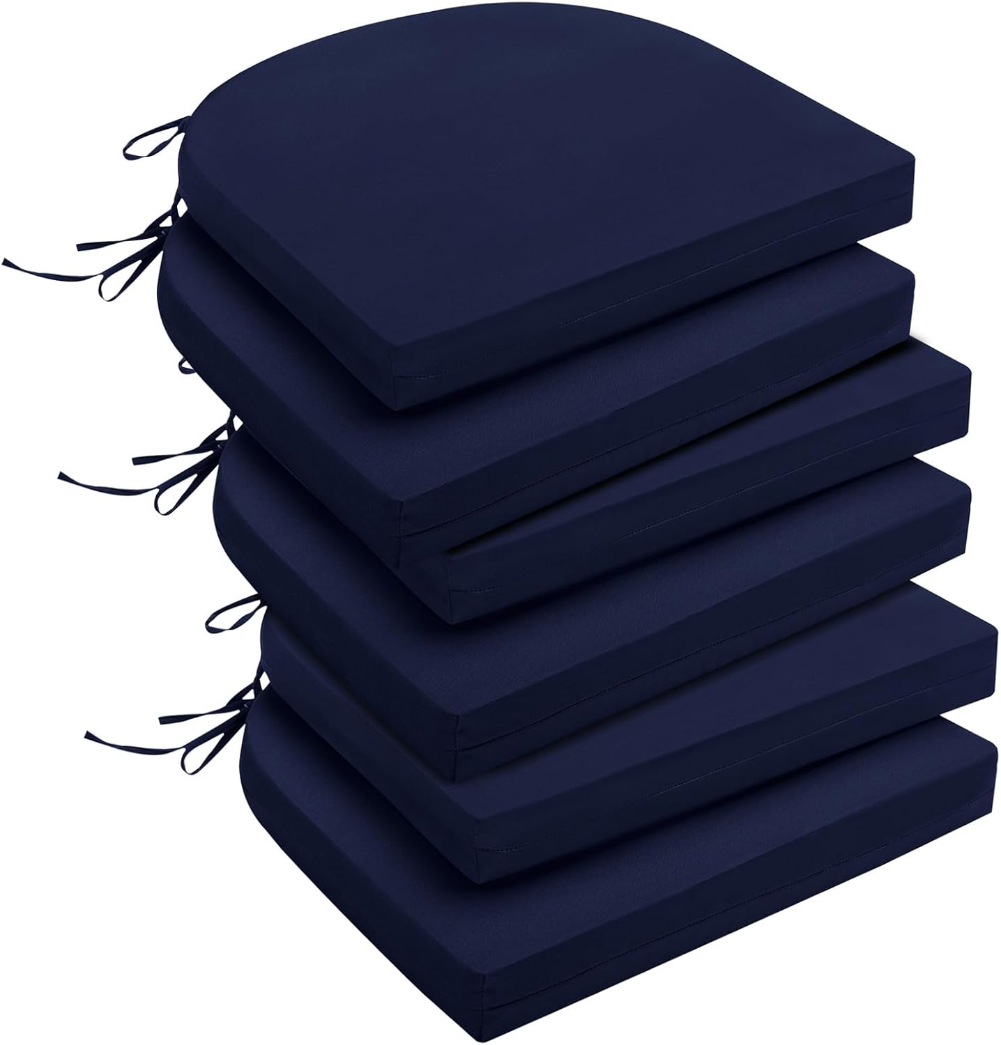 Outdoor Chair Cushions Set of 6 for Patio Furniture, Navy