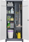 Metal Storage Cabinet Broom Closet 72.8in Utility Closet - Spacious