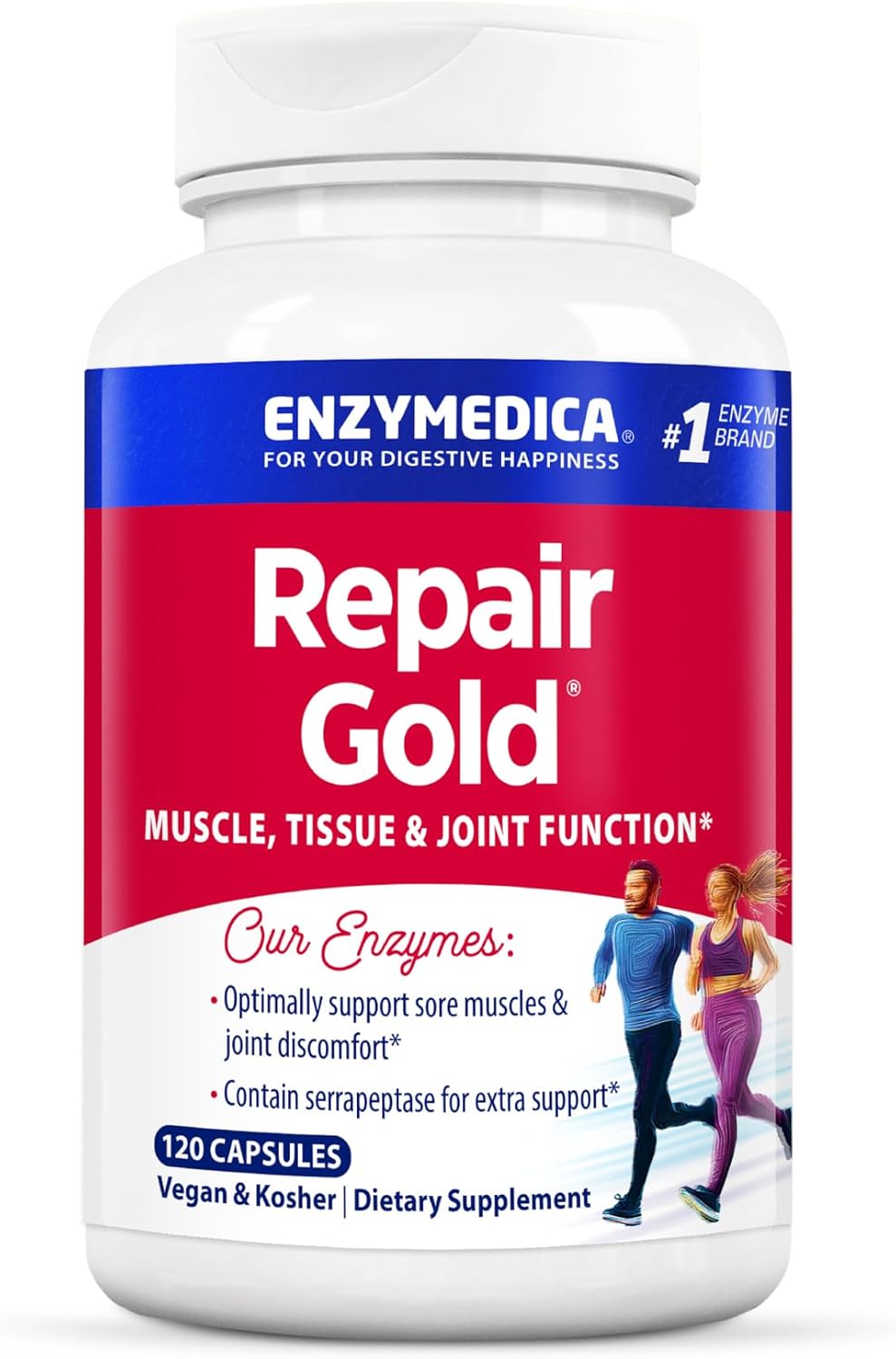 Repair Gold Joint Support Supplement with Serrapeptase 120 Count