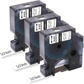 3-Pack DYMO D1 Label Tape: Black on White, 1/2 Inch x 23Ft - Compatible Refills for LabelManager