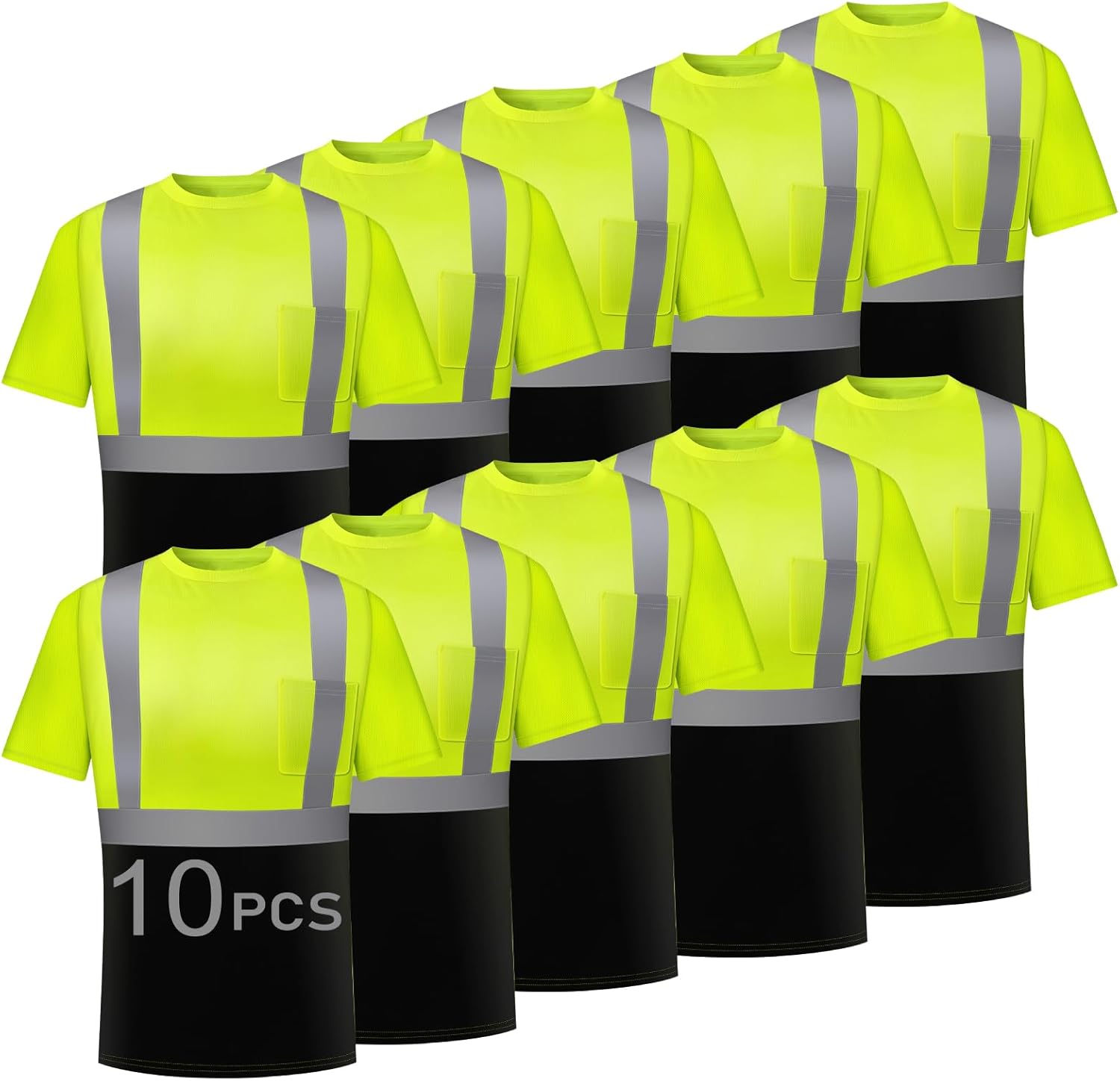 High Visibility Safety Shirts for Men with Reflective Strips