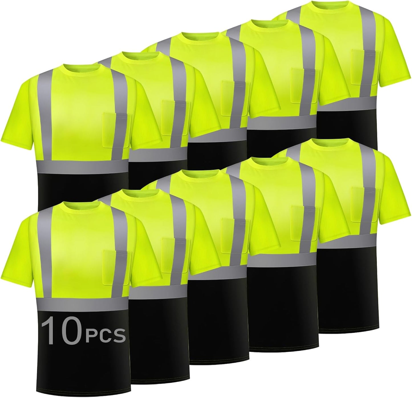 High Visibility Safety Shirts for Men with Reflective Strips