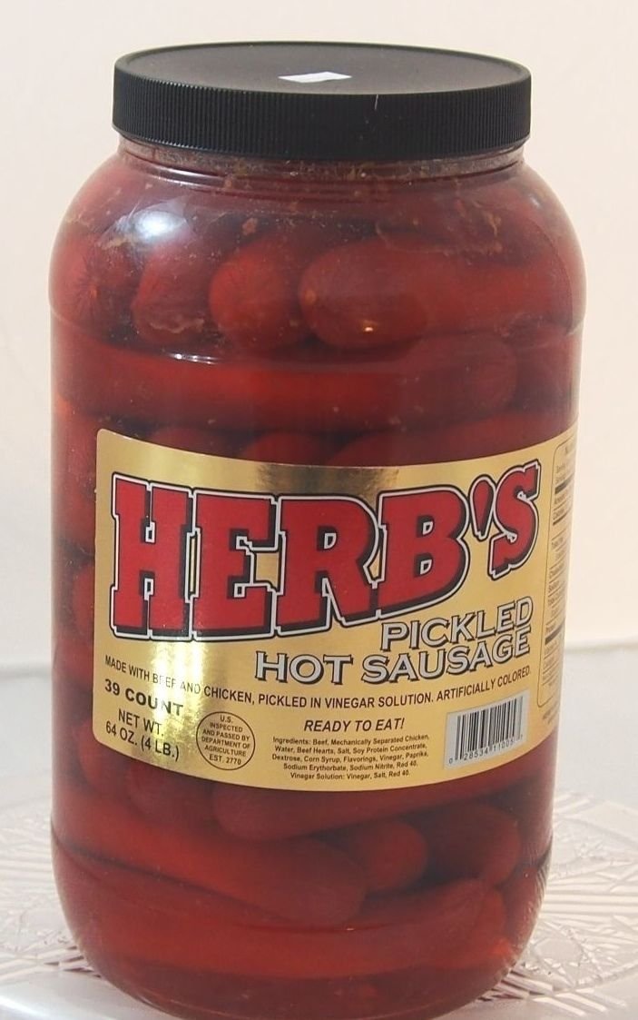 Herbs RED HOT Pickled Sausage - Spicy Flavor for Any Occasion