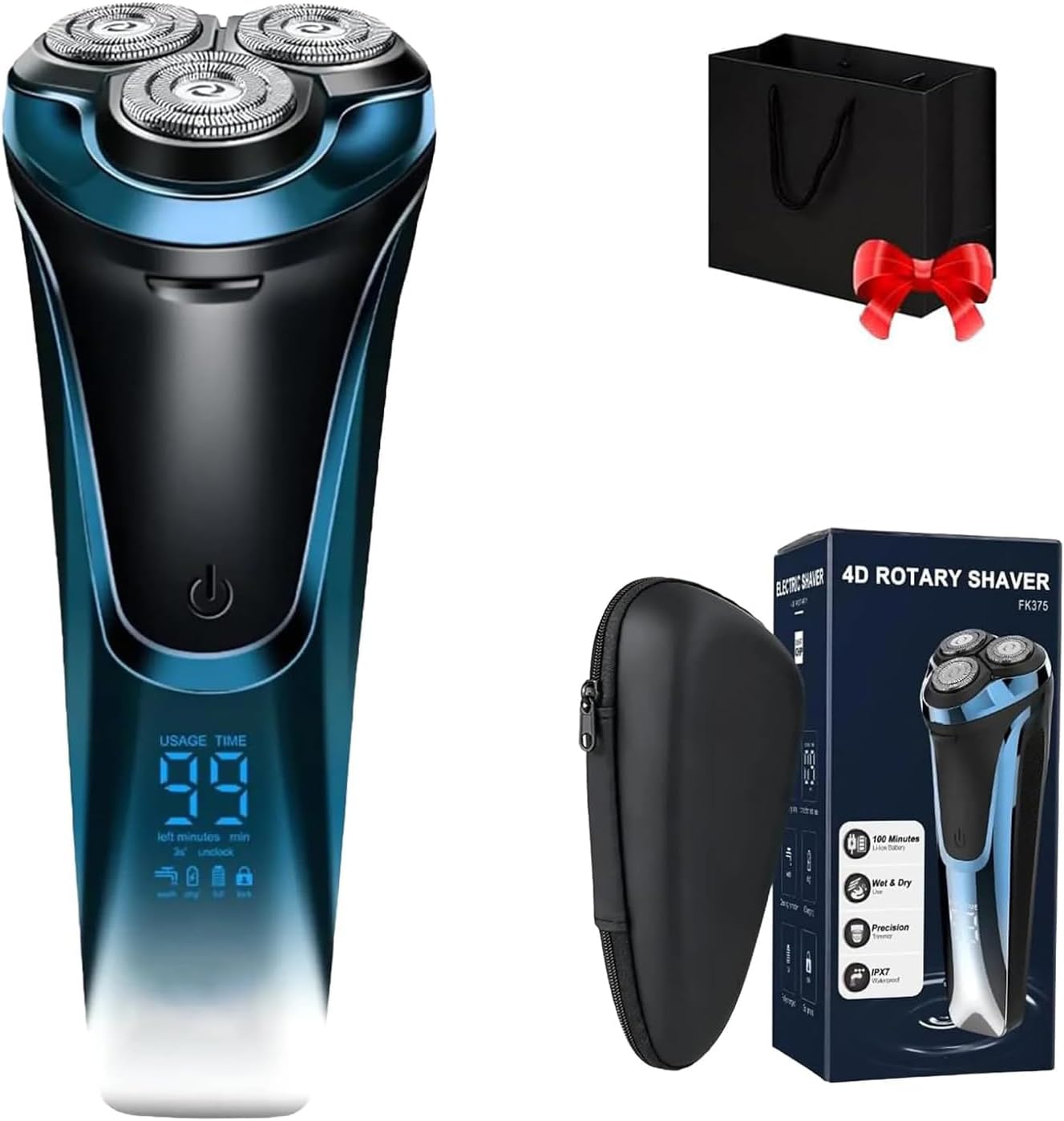 Snapbuy Electric Razor for Men - Waterproof Cordless Shaver