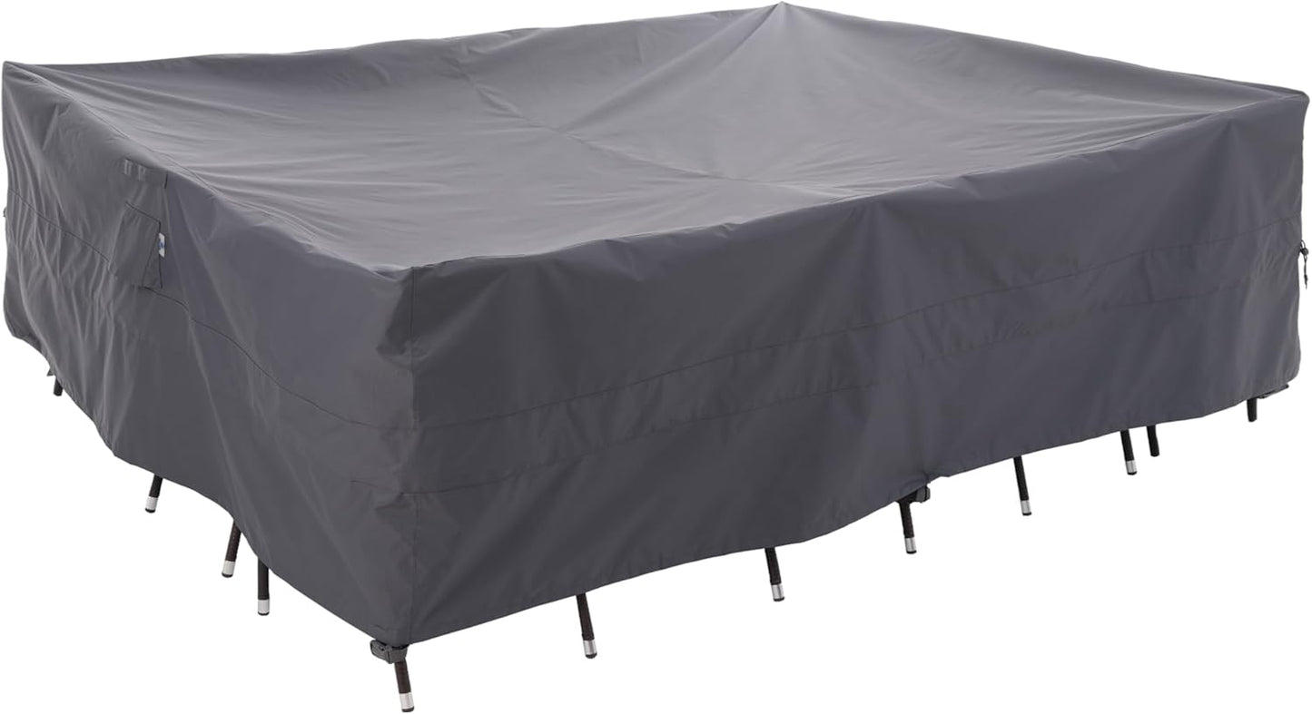 Large Grey Heavy-Duty Patio Table Cover for Outdoor Furniture
