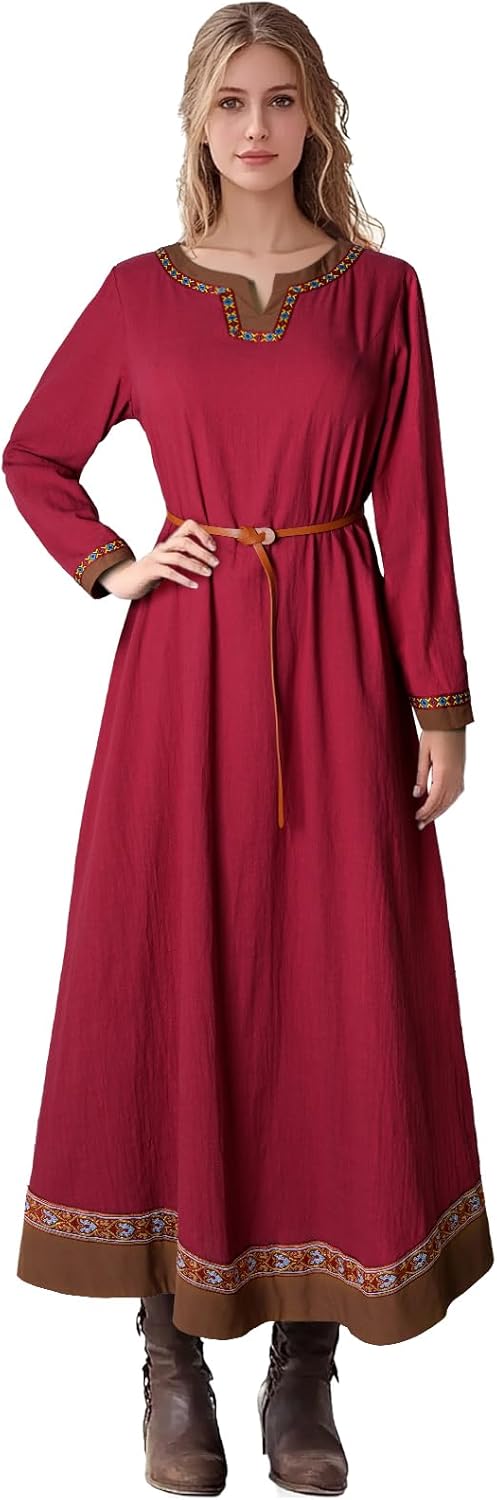Women's Medieval Viking Dress for Role-Playing and Events