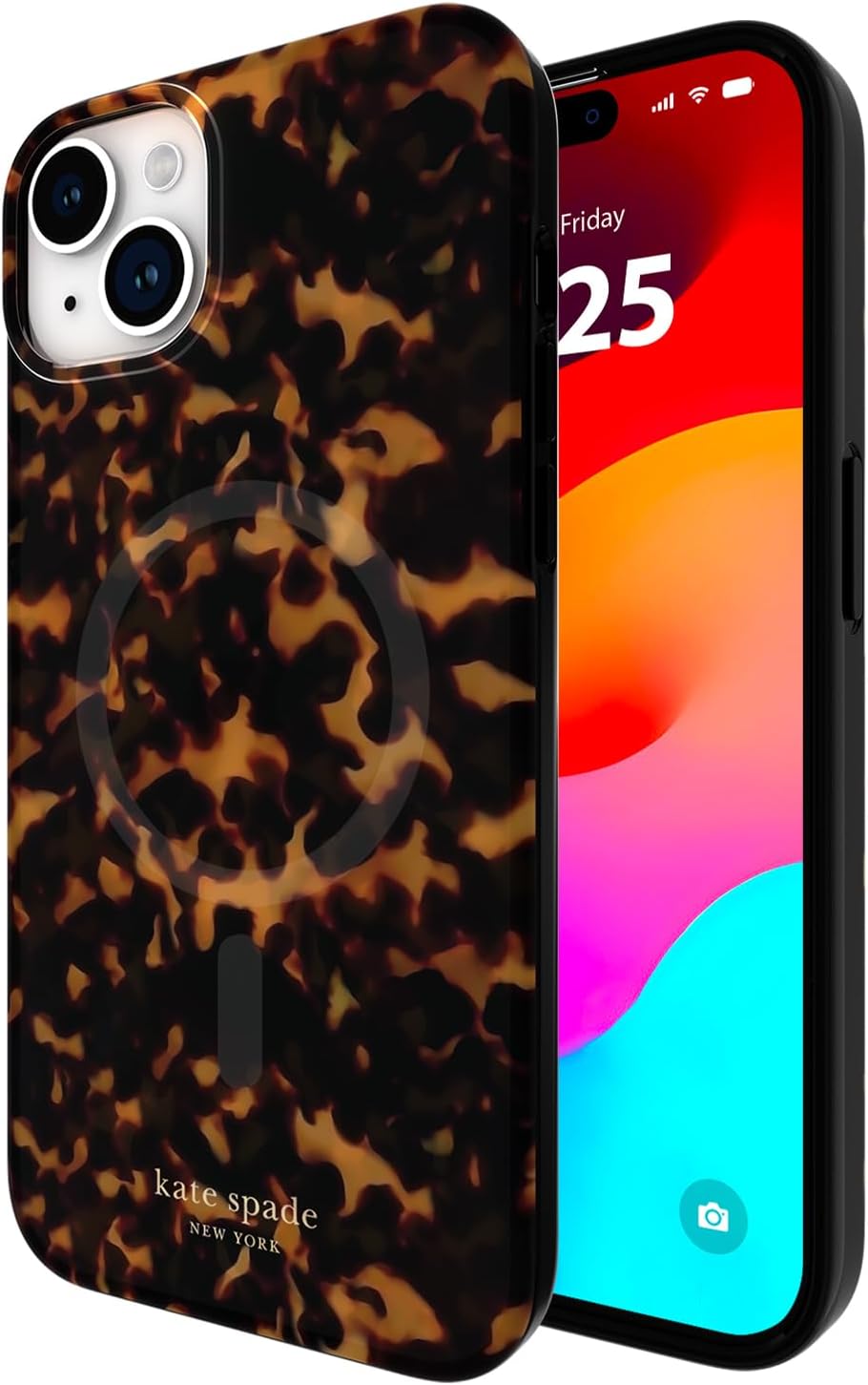 Stylish Tortoiseshell iPhone 15 Plus Case with MagSafe Compatibility
