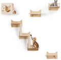 9-Piece Wall-Mounted Cat Shelves Set - Extra-Wide for Large Cats