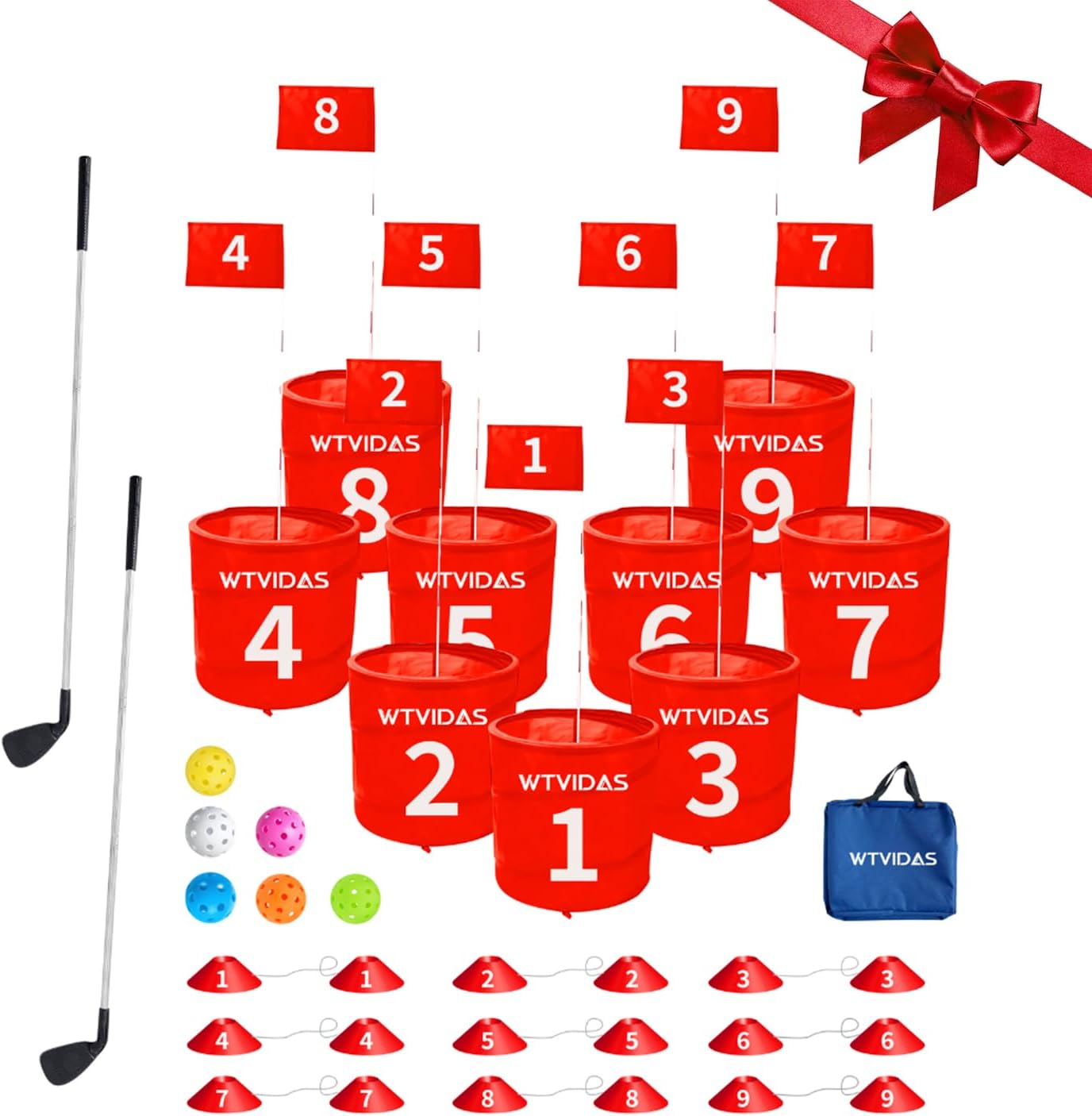 Portable 9-Hole Bucket Golf Set - Family Fun Anywhere!