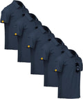 Men's 5 Pack Polo Shirts for Sports and Everyday Casual Style