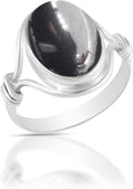 Solid 925 Sterling Silver Hematite Ring for Women - Versatile Elegance