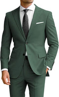 Wangyue Men's 2 Piece Slim Fit Suit - Tailored Formal Blazer