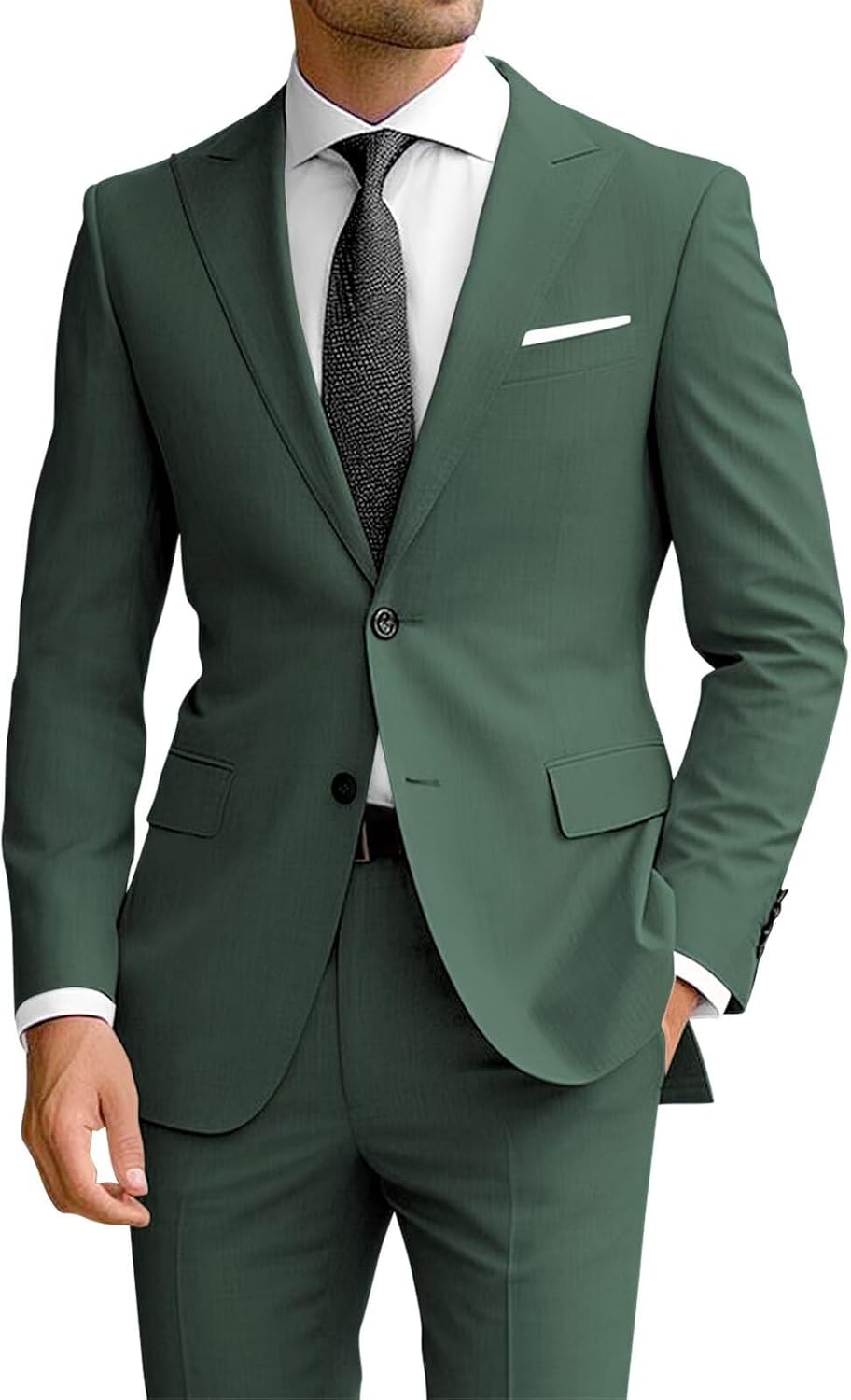Wangyue Men's 2 Piece Suit Slim Fit for Weddings and Prom