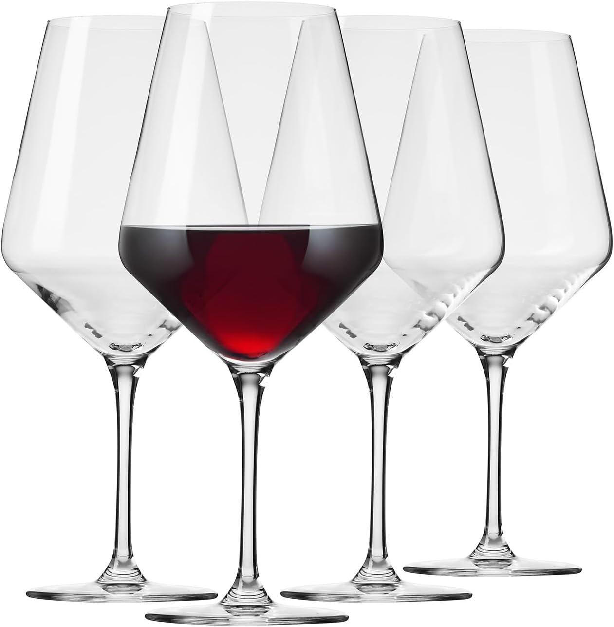 Krosno Crystal Red Wine Glasses Set of 4 for Elegant Dining