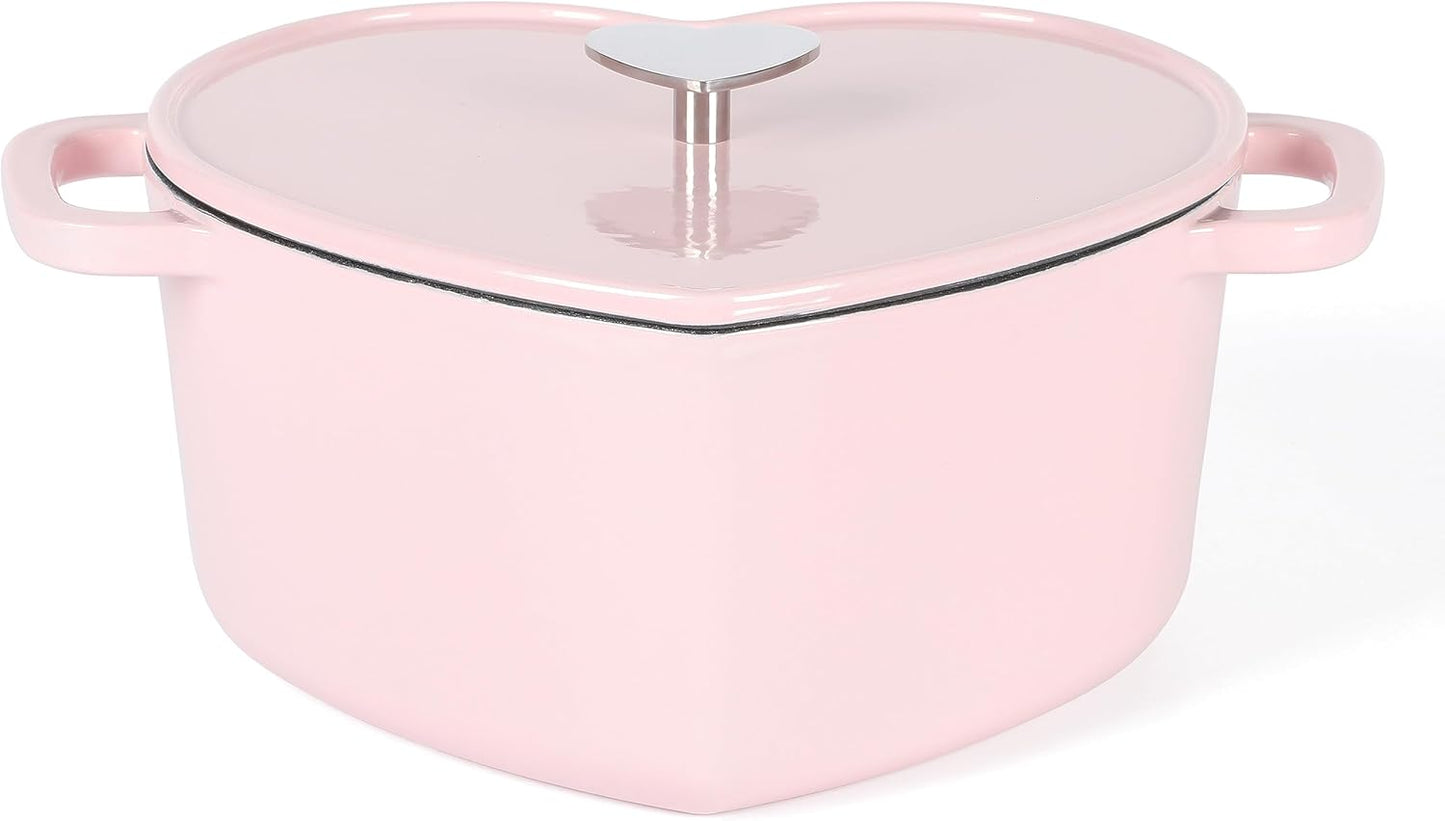 Martha Stewart Heart Shaped 4-Quart Enamel Cast Iron Dutch Oven