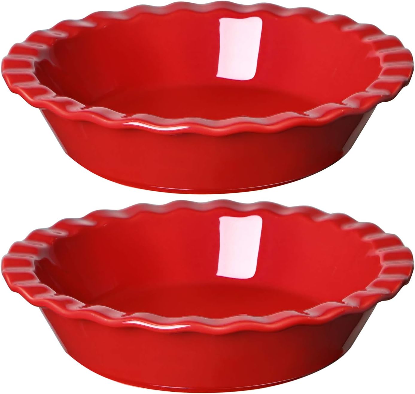 LE TAUCI Ceramic Pie Pans for Baking, 9 in Deep Dish Set