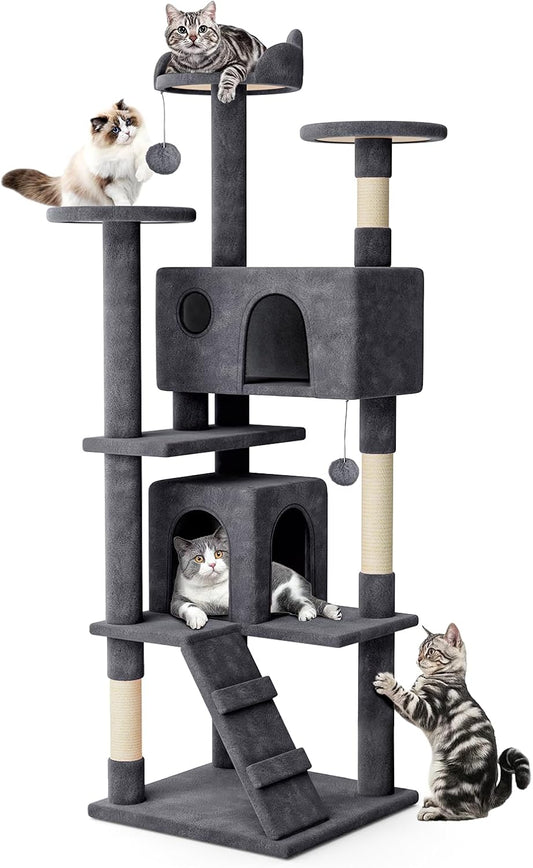 MoNiBloom 77 Inch Cat Tree Tower for Large Indoor Cats