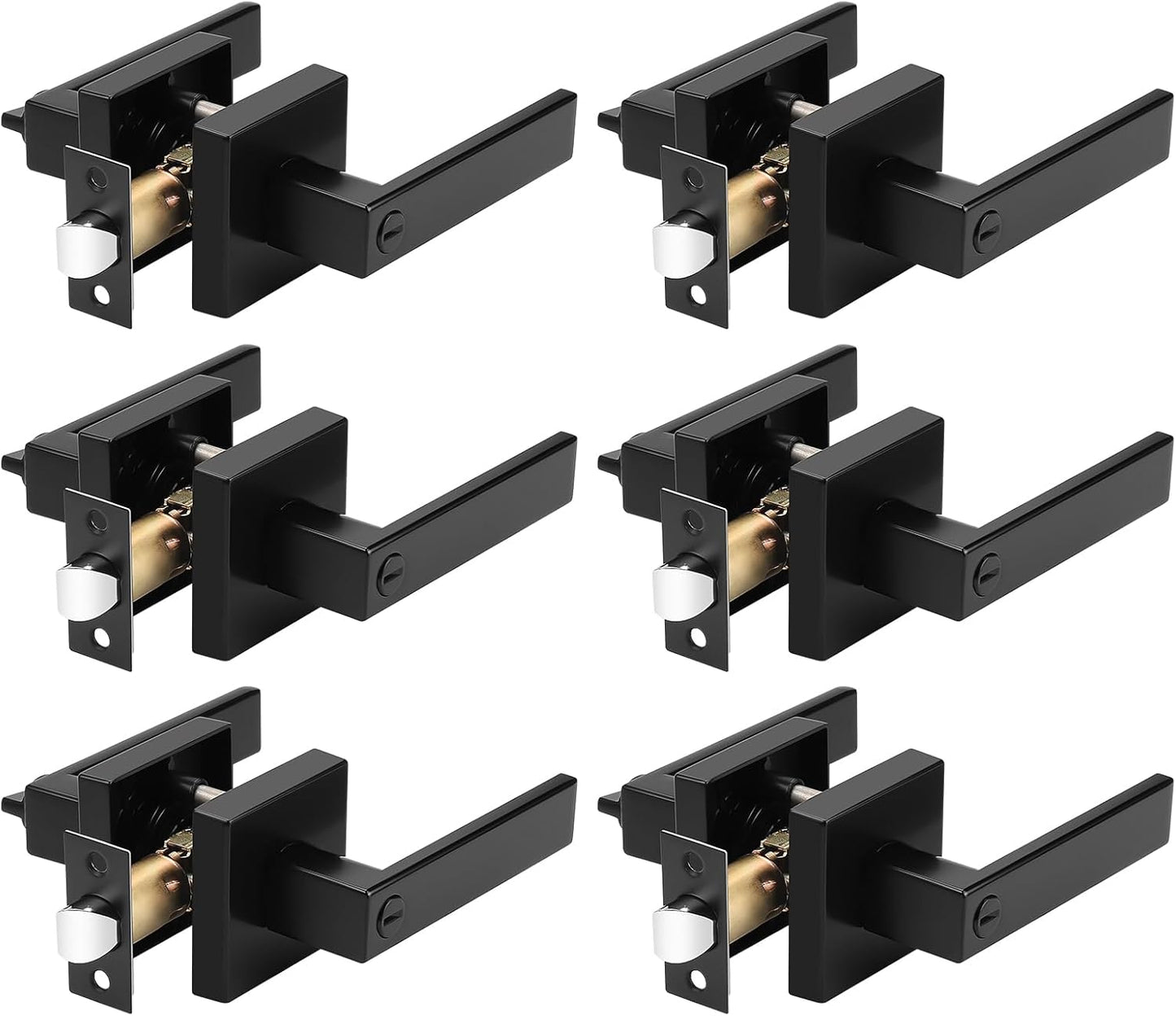 Probrico 6 Pack Privacy Door Handles for Secure Interior Use
