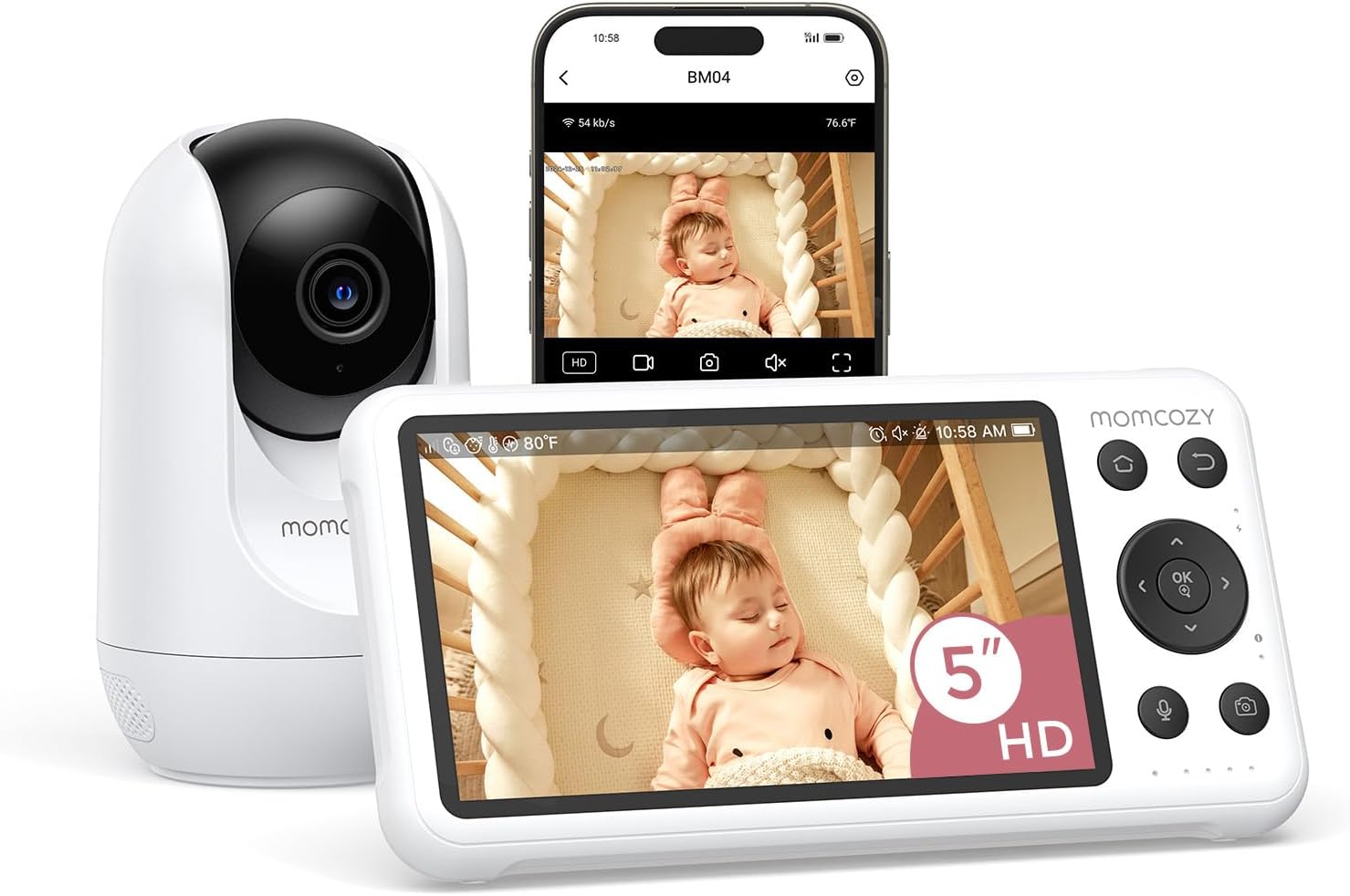 Momcozy Smart Baby Monitor: Crystal Clear Video & Audio