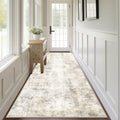 Capslpad 2.6x7 Light Beige Abstract Hallway Runner - Soft Washable Rug