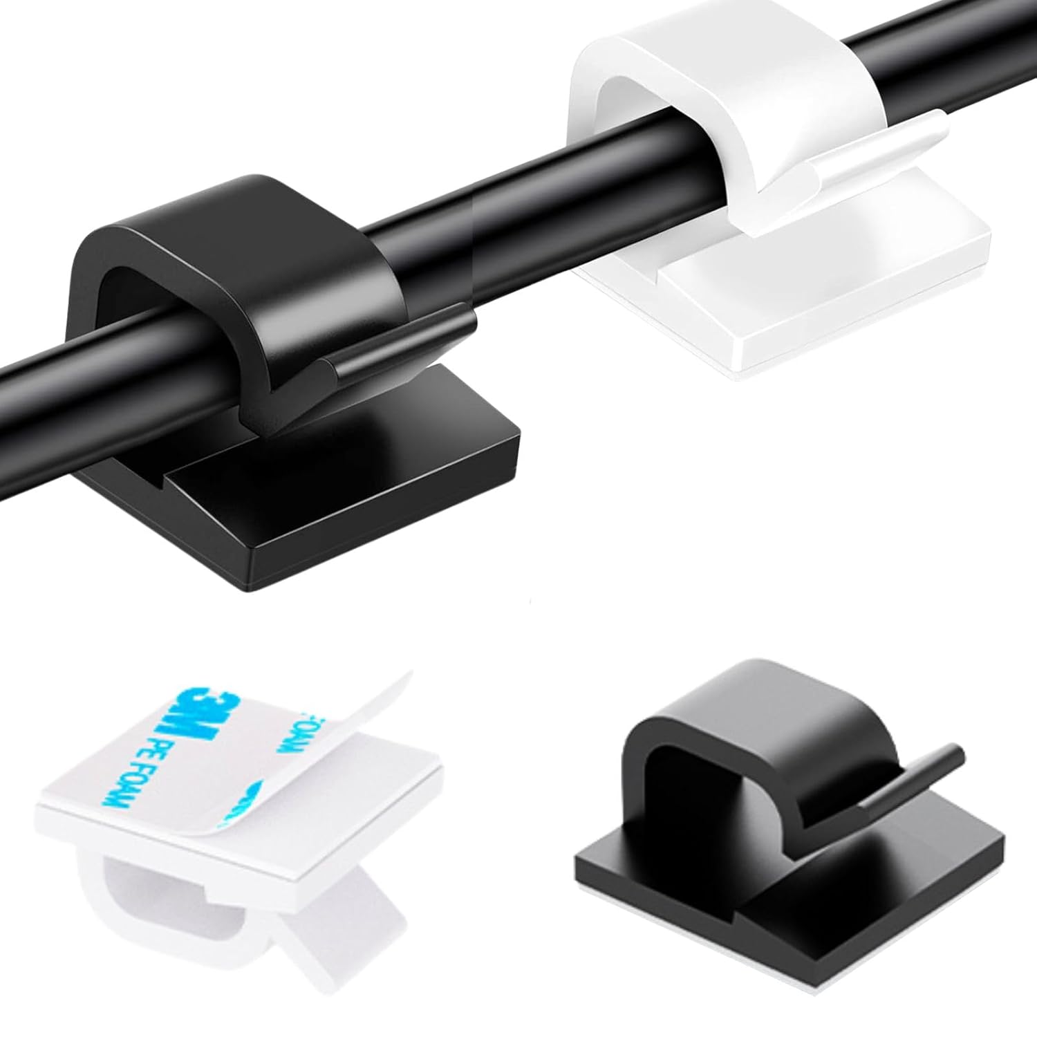 Topavatop 100Pcs Adhesive Cable Clips - Organize with Ease!