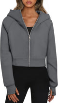 Trendy Queen Womens Cropped Zip Up Hoodies - Cozy Fall Staple