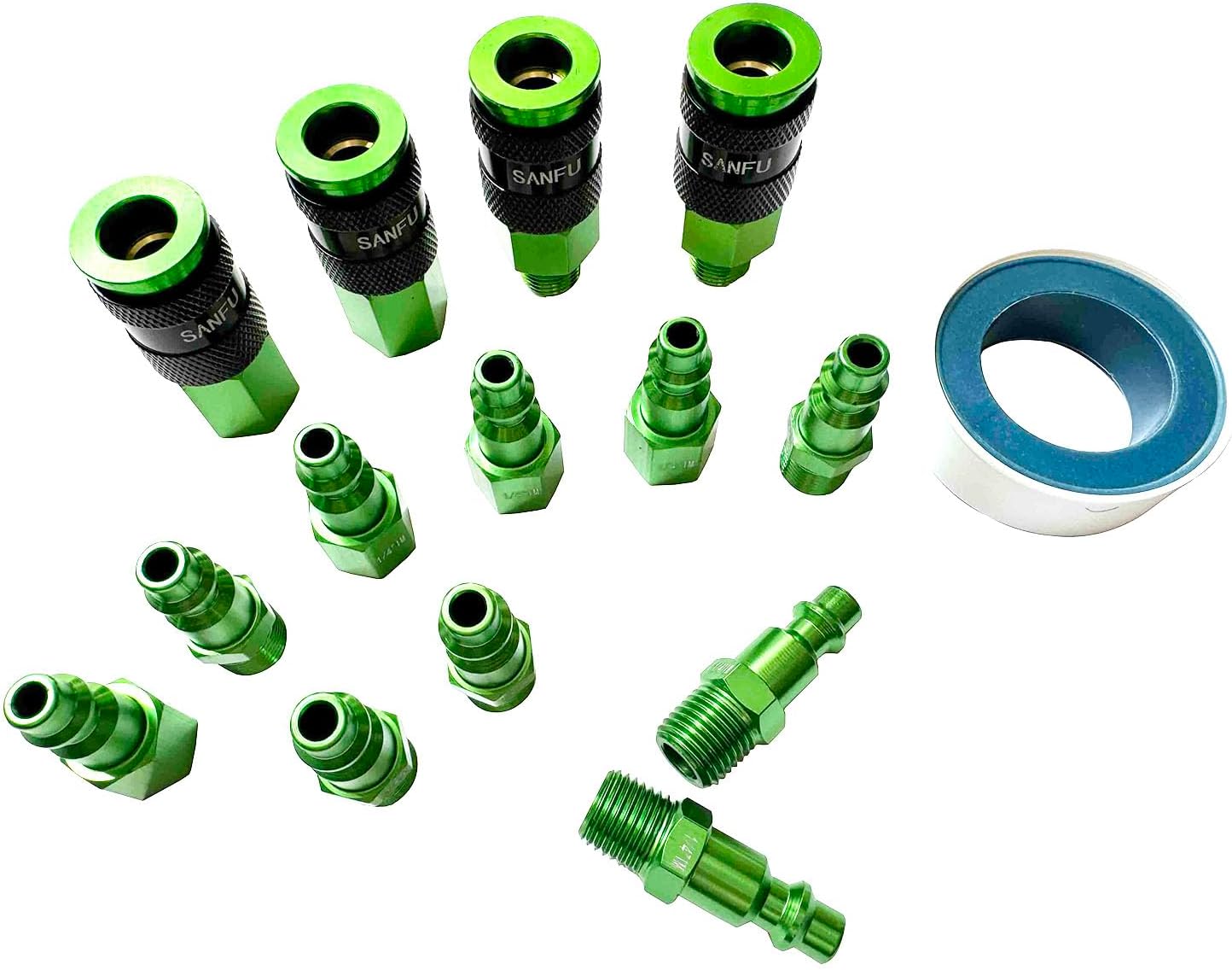 Lightweight Aluminum Air Fittings Kit by SANFU - Fast Coupling!