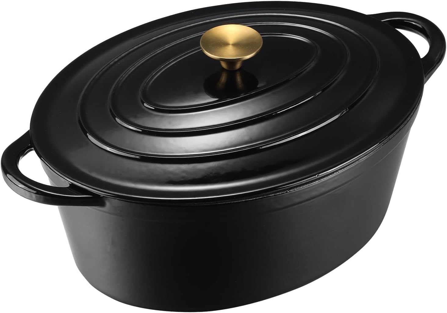 Enameled Cast Iron Oval Dutch Oven for Braising and Baking
