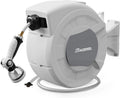 100 FT x 1/2 in Retractable Garden Hose Reel - Self Retract, Wall