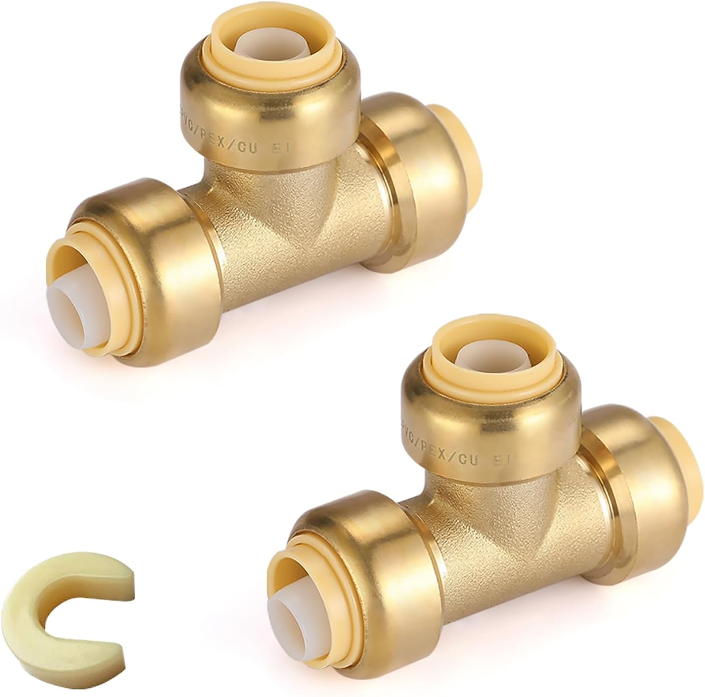 HeSun 150-Pack Pushfit Tee for PEX, Copper, CPVC, PE-RT Pipes
