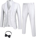 COOFANDY Men's 3 Piece Slim Fit Tuxedo Set - Classic Shawl Lapel