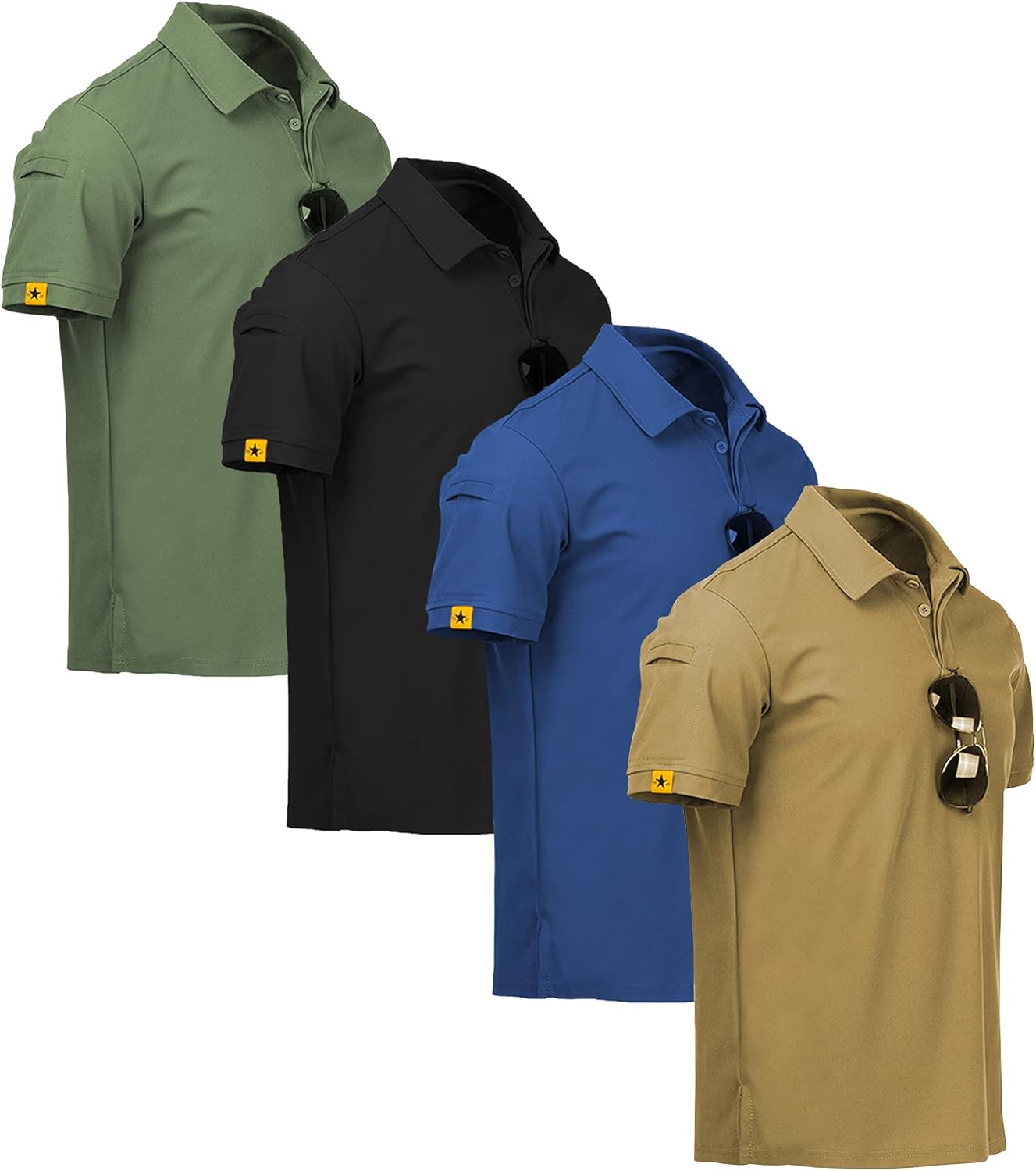 ZITY 4 Pack Mens Polo Shirt for Sports and Athletic Activities