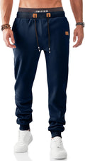 Men's Fleece Sweatpants with Zipper Pockets - Slim Tapered Joggers two