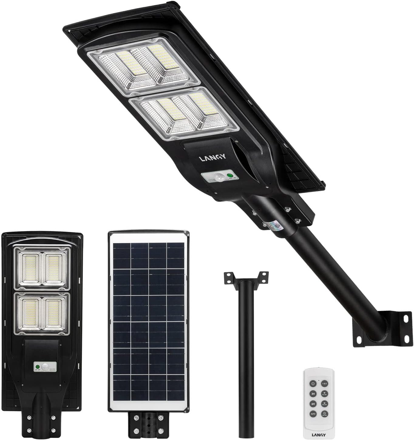 LANGY Solar Street Light 18000 Lumens for Outdoor Use