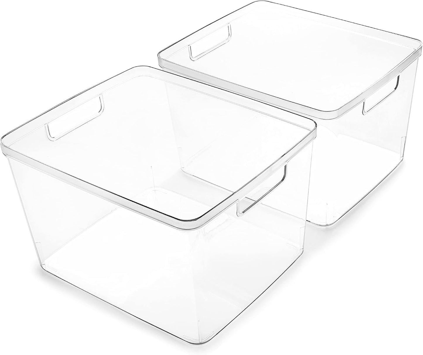 BINO Large Plastic Bins - 2 Pack for Home Organization