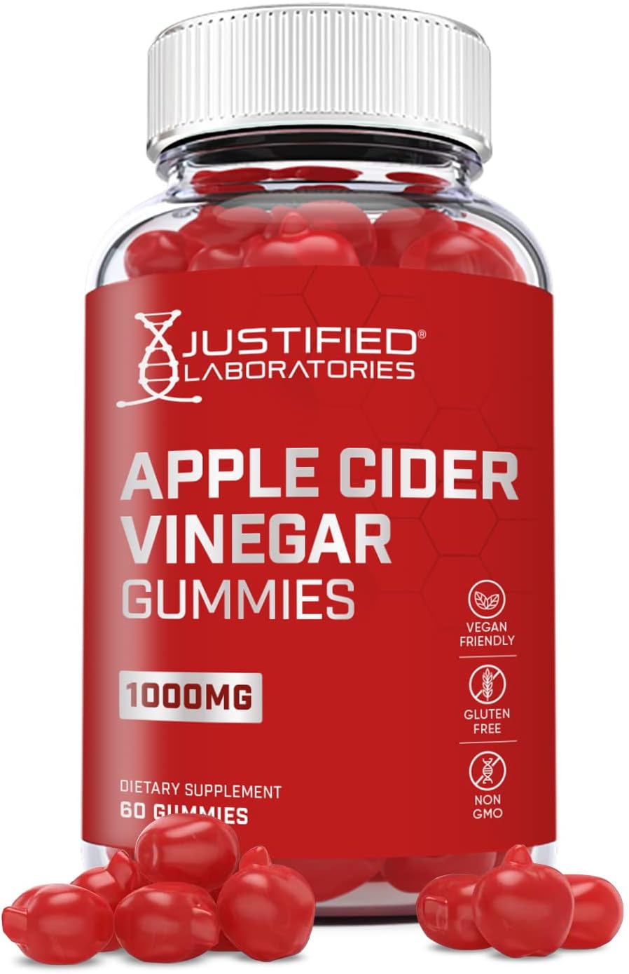 Justified Labs Apple Cider Vinegar Gummies - 1000MG ACV + Pomegranate & Beet Root for Vitality