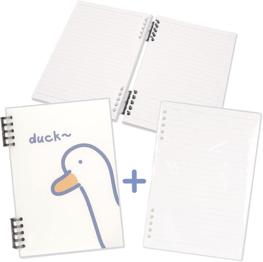 Refillable Spiral Notebook Set - 120 Sheets - College Ruled - Transparent Covers