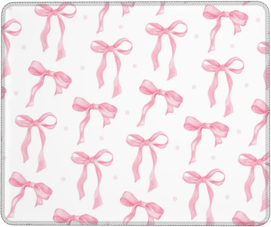 Pink Bows Mouse Pad for Aesthetic Office - Haukea