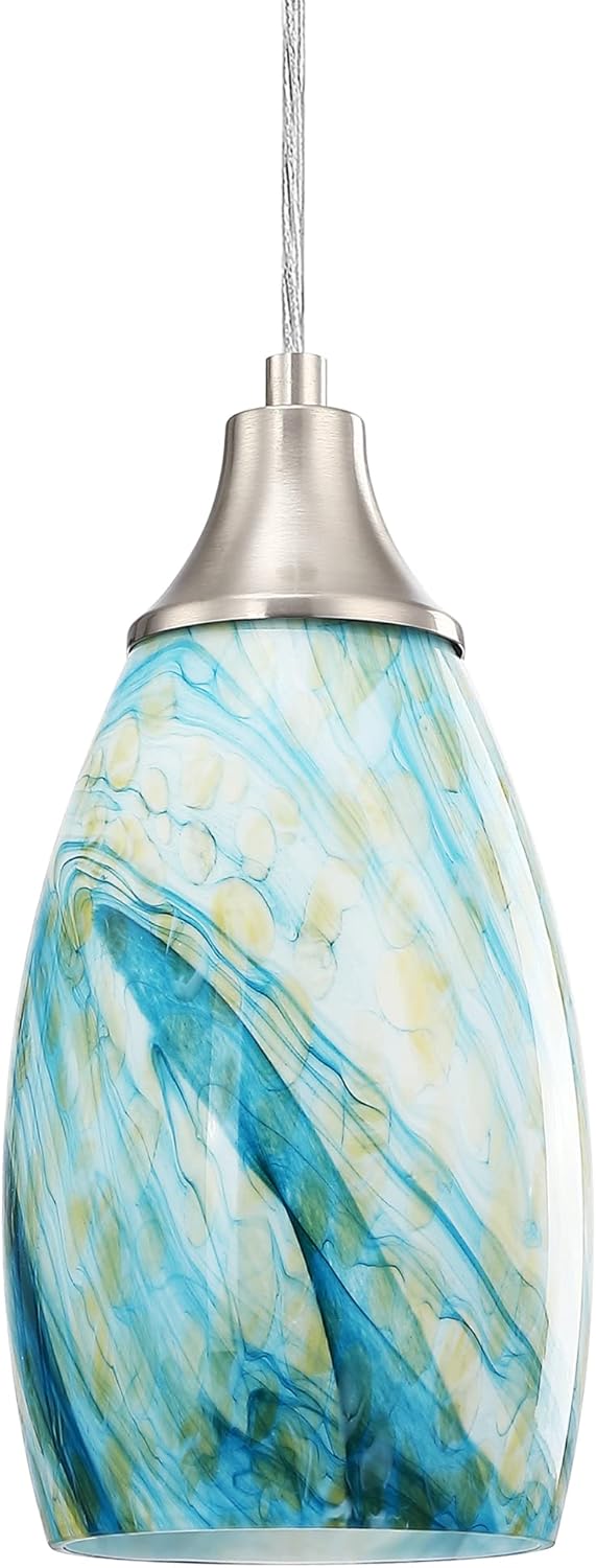 Art Glass Mini Pendant Lights for Kitchen Island with Unique Design
