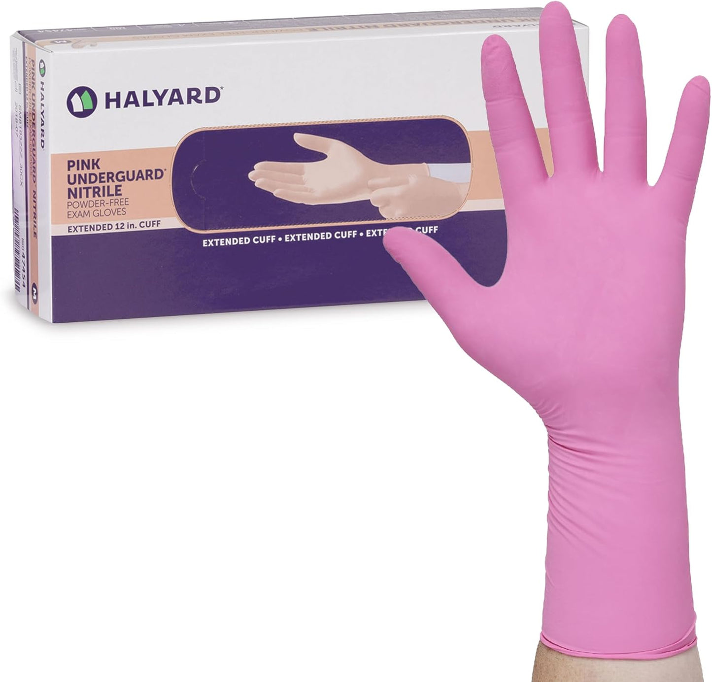 HALYARD PINK UNDERGUARD Nitrile Exam Gloves for Comfort and Safety