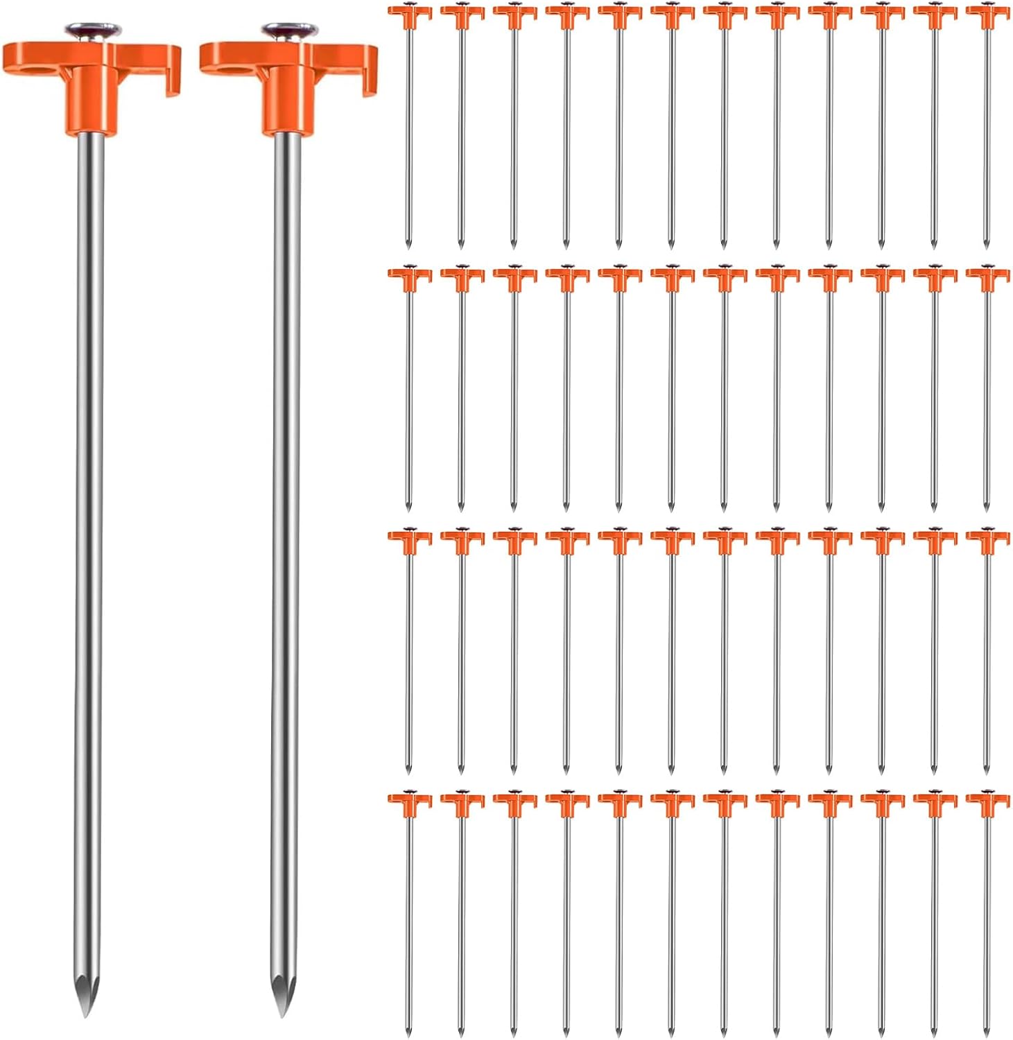 50 Pack Heavy Duty 10 Tent Stakes - Secure Your Shelter with Ease!