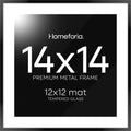 Homeforia 14x14 Picture Frame Black - Matte Metal Square Frame