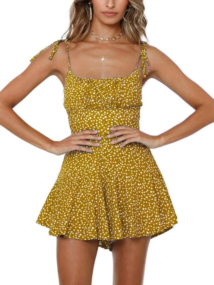 Boho Floral Wide Leg Short Romper for Summer Fun and Style