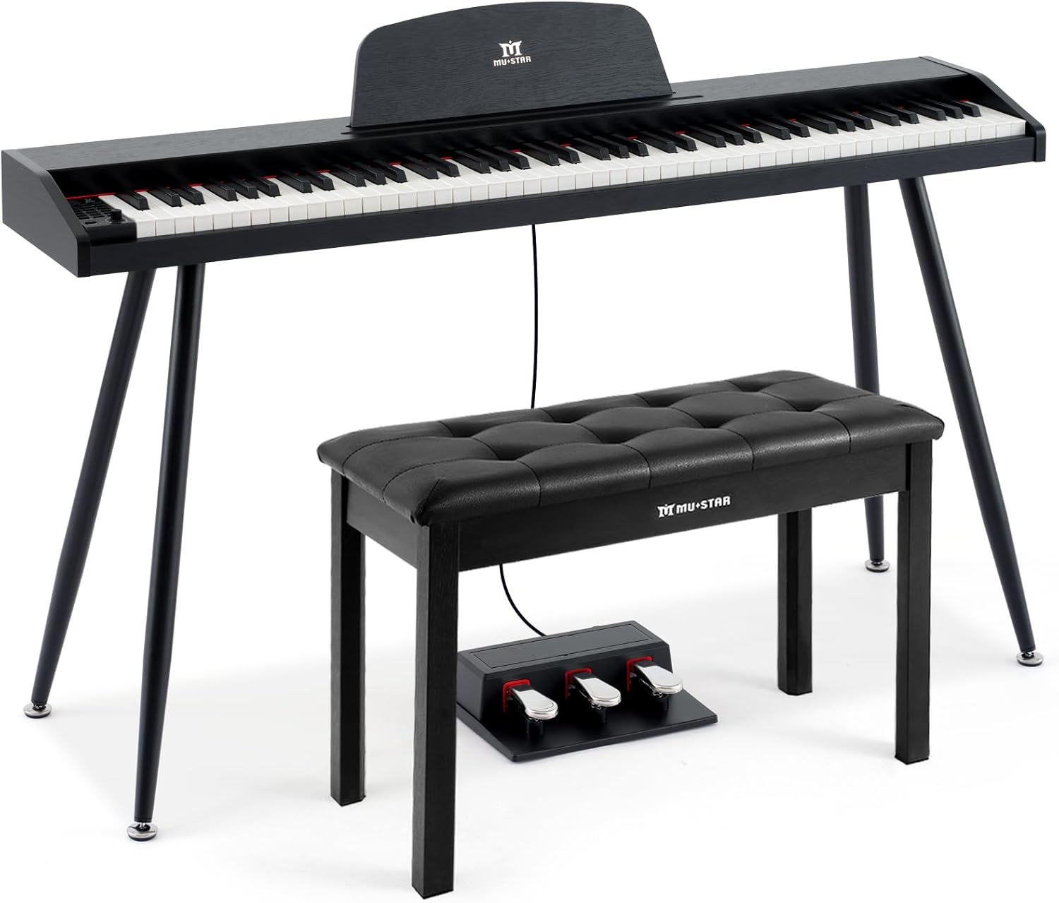 88 Key Digital Piano with Bench and Pedals for Musicians