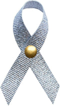 Support USA 250 Silver Tinsel Fabric Awareness Ribbons - Bag of 250