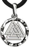 925 Sterling Silver Valknut Viking Necklace - Norse Amulet
