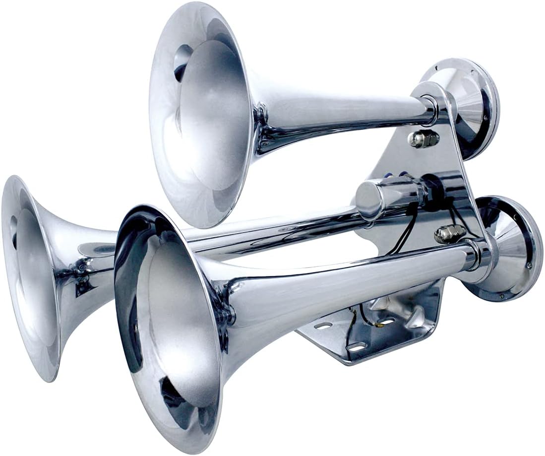Heavy-Duty 3 Trumpet Train Horn with Electric Solenoid 150 PSI